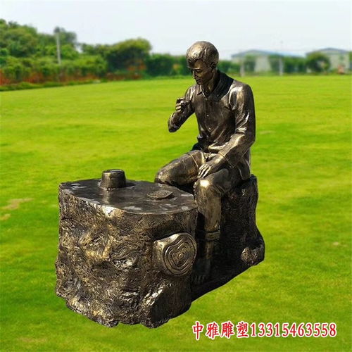 茶文化铜雕 哈尔滨茶文化紫铜雕塑制作厂家